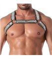 Herren Glitter Harness Silber – Elastisch, Verstellbar & Glänzend | TOF Paris