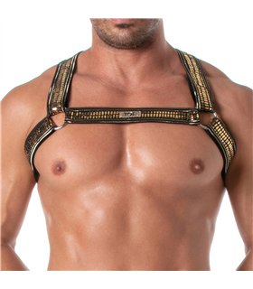 Herren Harness Gold Glitzer – Elastisch, Verstellbar & Komfortabel | TOF Paris
