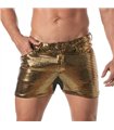 Herren Glitzer-Shorts Gold – 5 Taschen & Mid-Thigh Schnitt | TOF Paris