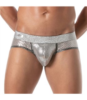 Sexy Herren-Slip Silber mit Glitzereffekt & Komfort-Beutel | TOF Paris