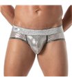 Sexy Herren-Slip Silber mit Glitzereffekt & Komfort-Beutel | TOF Paris