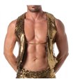 Glitzerweste Herren Gold – Wende-Design mit edlen Ketten | TOF Paris