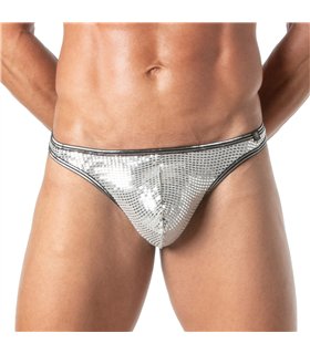 Herren String Silber – Glitzernd, elastisch & komfortabel | TOF Paris