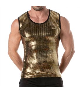 Tank Top Herren Goldglanz – Glitzernd & Figurbetont | TOF Paris