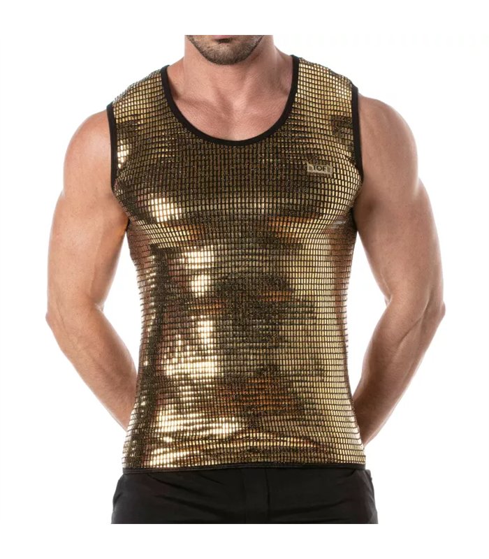 Tank Top Herren Goldglanz – Glitzernd & Figurbetont | TOF Paris