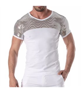 Glitzer T-Shirt Silber – Komfortable Pailletten & Eleganz | TOF Paris