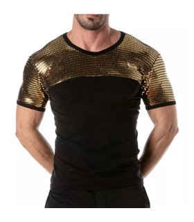 T-Shirt Herren Glitzer Gold – Komfort mit langlebigen Pailletten | TOF Paris