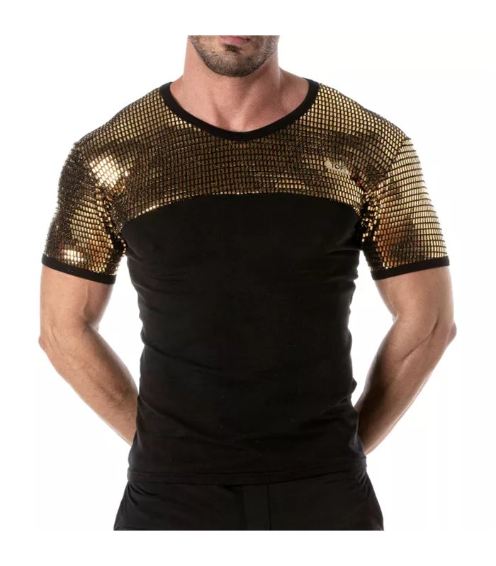 T-Shirt Herren Glitzer Gold – Komfort mit langlebigen Pailletten | TOF Paris