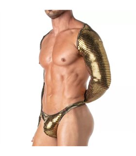 Bolero mit Glitzer & Lurex-Kanten – Glamourös & Goldfarben | TOF Paris