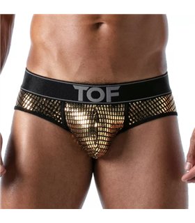 Slips mit Glitzereffekt & Jacquard-Bund – Gold | TOF