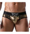Slips mit Glitzereffekt & Jacquard-Bund – Gold | TOF