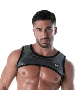 Herren Harness mit 3D Mesh & Reißverschlusstaschen – silber | TOF Paris
