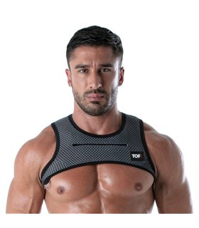 Herren Harness mit 3D-Mesh & Reißverschlusstaschen – Grau | TOF Paris