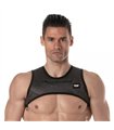 Herren Harness mit 3D-Mesh & Reißverschlusstaschen – Schwarz-Grau | TOF Paris