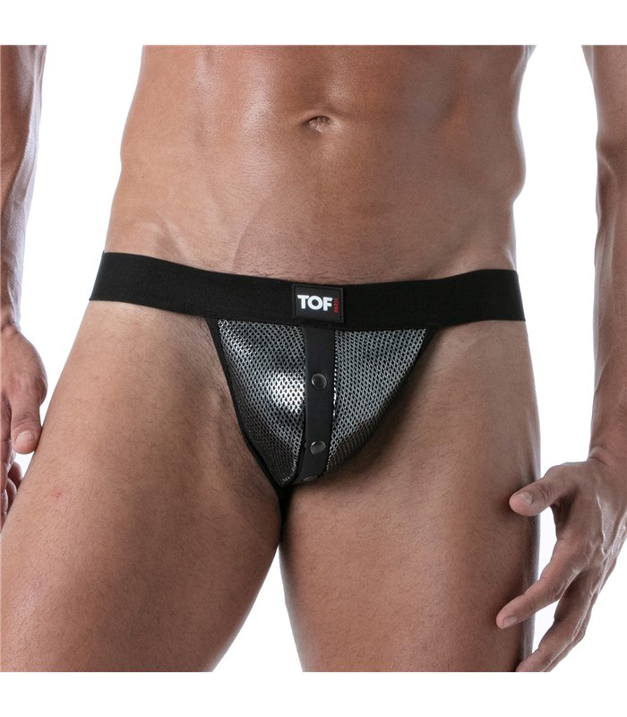 Jockstrap mit 3D Mesh & silbernen Druckknöpfen – sexy & komfortabel | TOF Paris