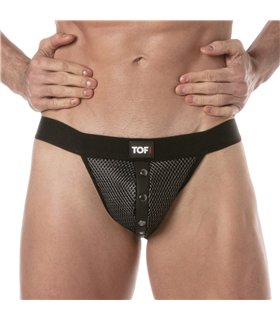 Jockstrap mit 3D-Mesh & Druckknöpfen – Komfort & Style, Schwarz-Grau | TOF Paris