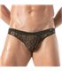 Männer Spitzen-Slip – transparent, slim Fit, elastischer Bund, schwarz | TOF Paris