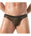 Männer Spitzen-Slip – transparent, slim Fit, elastischer Bund, schwarz | TOF Paris