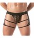 Herren Lace String Thong – chaps-inspiriertes Design, elastisch, Schwarz | TOF Paris