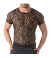 Herren T-Shirt aus floraler Spitze – elegant & körperbetont, schwarz | TOF Paris
