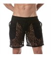 Long Lace Shorts Herren – Semi-transparent, mit tiefen Taschen, Schwarz | TOF Paris