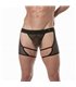 Herrenstring Fishnet Chaps – elastisch, transparent & provokativ, Schwarz | TOF Paris