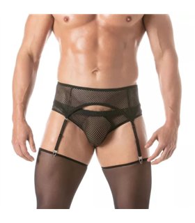 Herren Strumpfhalter Netzdesign – Verstellbar & Atmungsaktiv, Schwarz | TOF Paris