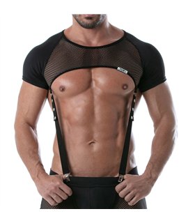 Raglan Crop Top mit Harness & seitlichen Schlaufen – Modern & Figurbetont, Weiß | TOF