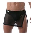 Herren Mesh Rock mit verstellbarem Bund – transparent & modern, Schwarz | TOF