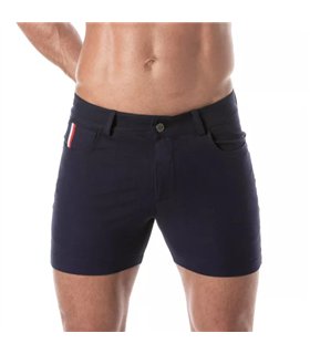 Mid-Thigh Chino Shorts Marineblau – Stretch, Enger Schnitt & Gürtel | TOF Paris