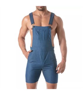 Jeans-Latzhose Shorts Herren – Leicht & Figurbetont mit 5 Taschen, Blau | TOF Paris