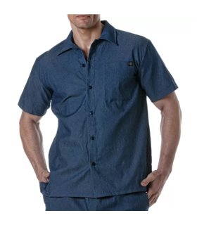 Herren Kurzarmhemd Jeansblau – Leicht & Komfortabel Made in France | TOF Paris