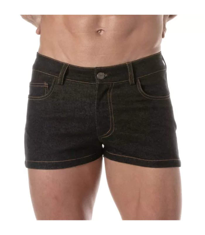 Herren Mini Shorts – Eng geschnitten, Stretch Denim, urbaner Look, Schwarz | TOF Paris