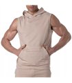Ärmelloser Hoodie Beige – Atmungsaktives, antibakterielles Bamboo-Shirt | TOF Paris