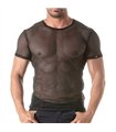 Mesh T-Shirt Herren – Transparenter Look, Atmungsaktiv & Enganliegend, Schwarz | TOF Paris