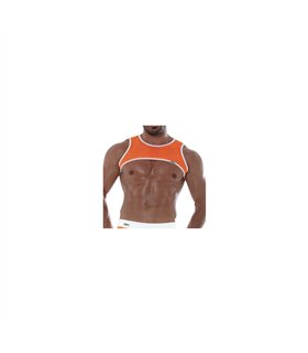 Harness Orange Neon – Fluoreszierendes Mesh mit H-Design | TOF Paris