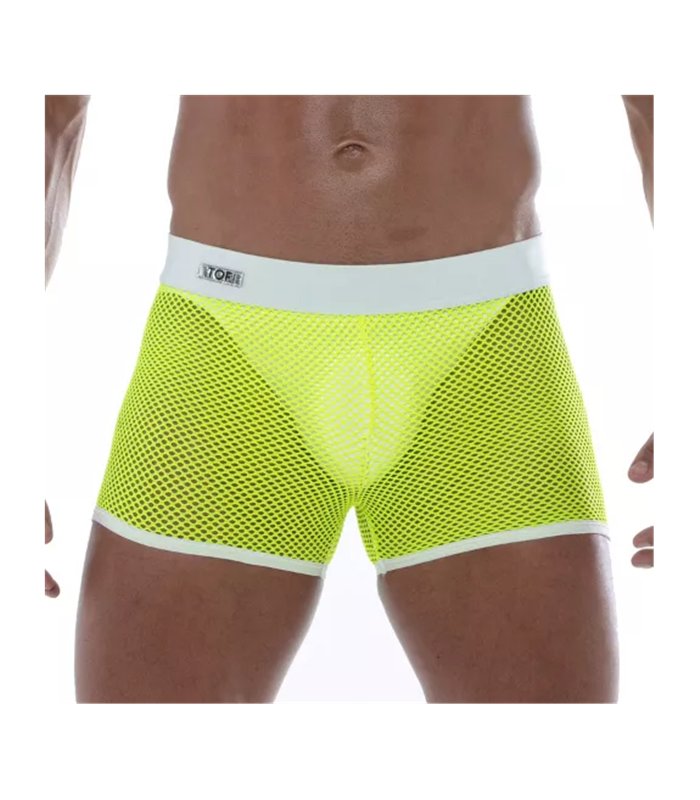 Mesh Shorts Neon Gelb – Leicht, Stretch & Clubwear-Highlight | TOF Paris