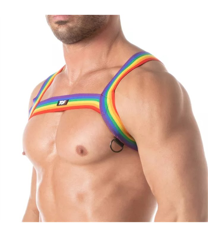 Herren Brustgeschirr Rainbow – elastisch, bunt & stylisch | TOF Paris