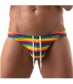 Badehose Herren Rainbow – bunte Pride-Streifen & elastischer Bund | TOF Paris