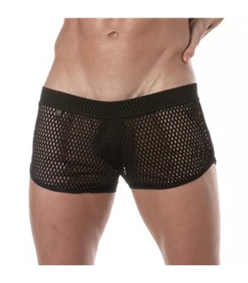 Männer Mini Shorts – Transparenter Mesh, atmungsaktiv & sexy, Schwarz | TOF Paris