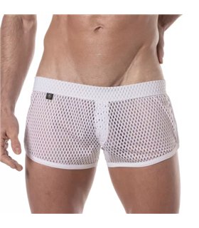 Herren Mini Shorts Weiß – Atmungsaktive Mesh Shorts mit Retro-Style | TOF Paris