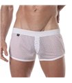 Herren Mini Shorts Weiß – Atmungsaktive Mesh Shorts mit Retro-Style | TOF Paris