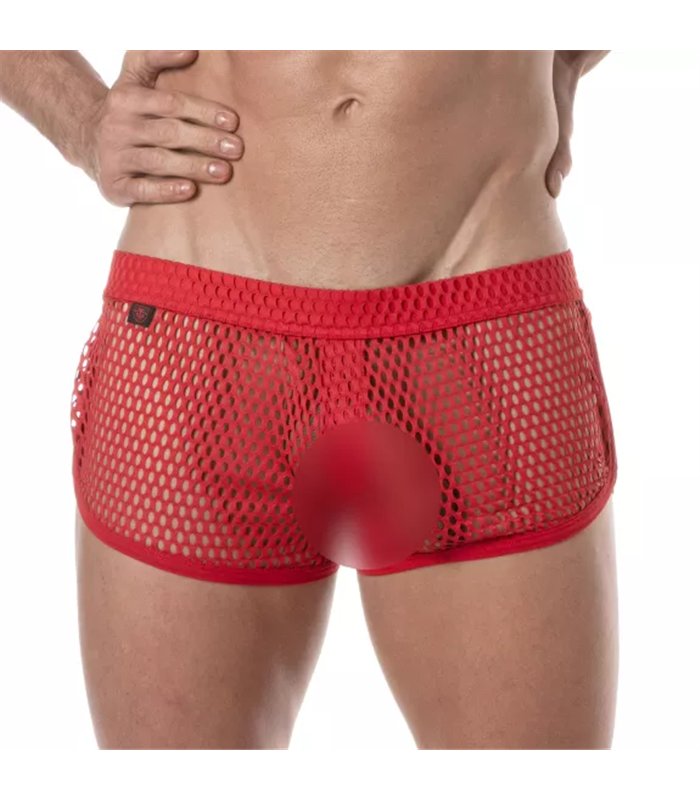 Herren Mini Shorts Rot – Atmungsaktive Mesh Shorts mit Retro-Style | TOF Paris