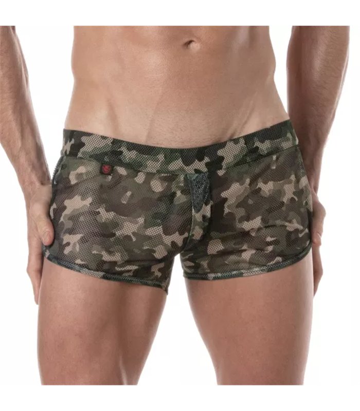 Herren Mesh Shorts Camouflage – Transparent, leicht & atmungsaktiv | TOF Paris
