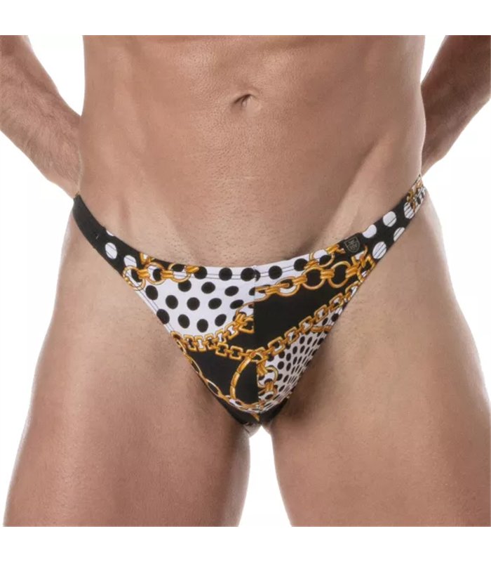 Herren Swim Thong Barock-Design – Komfort & Eleganz in Schwarz | TOF Paris