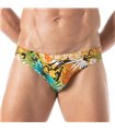Herren Badeslip Barock-Design – Slim Fit, Komfort & Style, Orange | TOF Paris