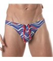 Badehose Mini Briefs Blau – Slim Fit mit stylischem Printdesign | TOF Paris
