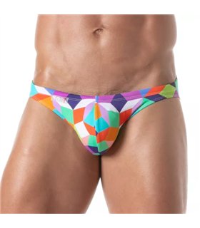 Badehose Mini Briefs Lila – Slim Fit mit markantem Print | TOF Paris