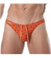 Badehose Mini Briefs Orange – Slim Fit mit stylischem Print | TOF Paris
