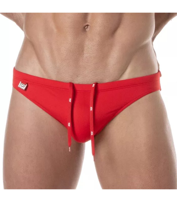 Badehose Mini-Brief Rot – Slim Fit, Komfort & schnelltrocknend | TOF Paris
